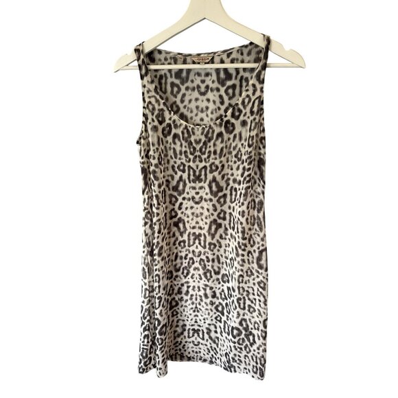 Guess Leopard Print Mini Dress Sleeveless Bodycon Stretch Size S Artsy Y2K - Picture 1 of 5